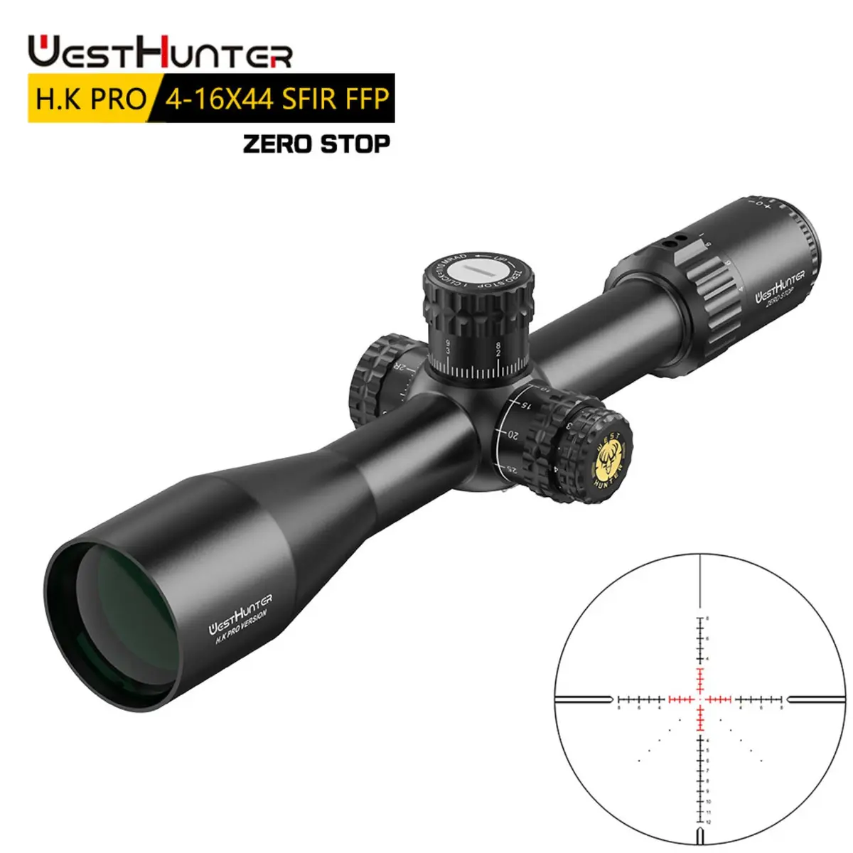 WestHunter H.K Pro 4-16X44 SFIR FFP Zero Stop