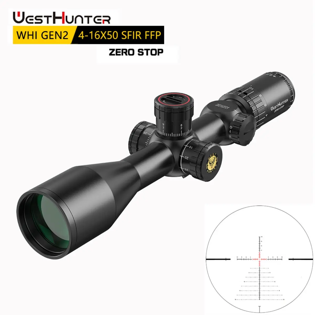 WestHunter WHI GEN2 4-16X50 SFIR FFP Zero Stop